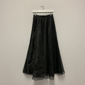 Black Organza Flowy Maxi Skirt